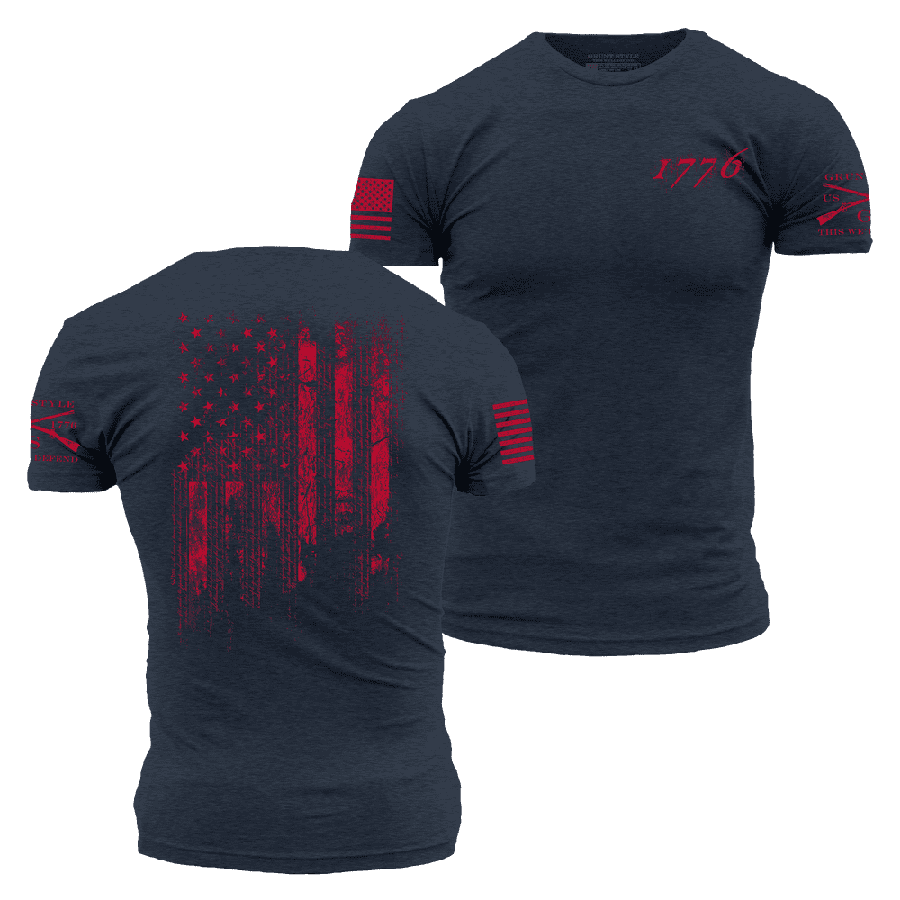 Grunt Style Tshirt - 1776 Flag T-Shirt - Midnight Navy 