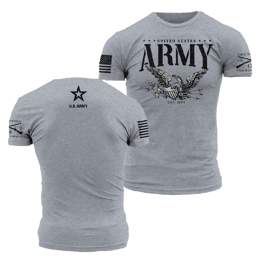 Grunt Style Tshirt - Army - Eagle T-Shirt - Dark Heather Gray 
