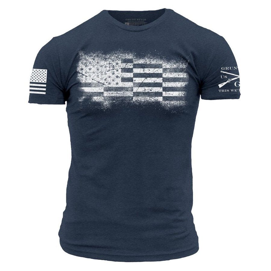 Grunt Style Tshirt - Bar Flag T-Shirt - Midnight Navy 