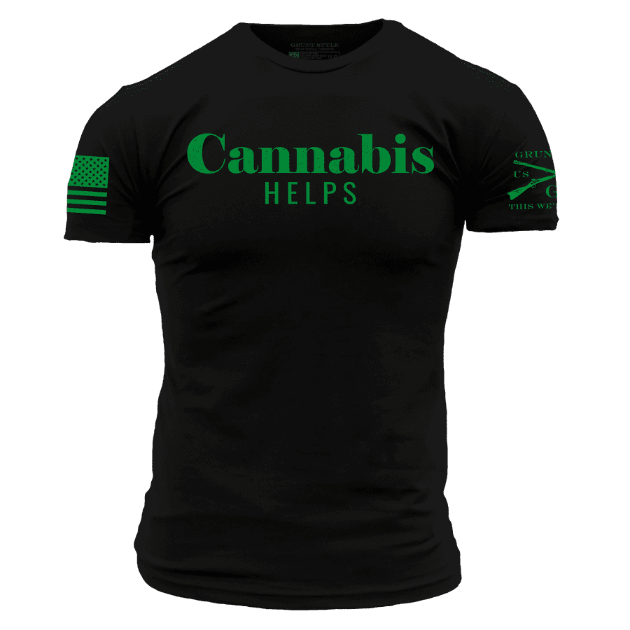 Grunt Style Tshirt - Cannabis Helps T-Shirt - Black 