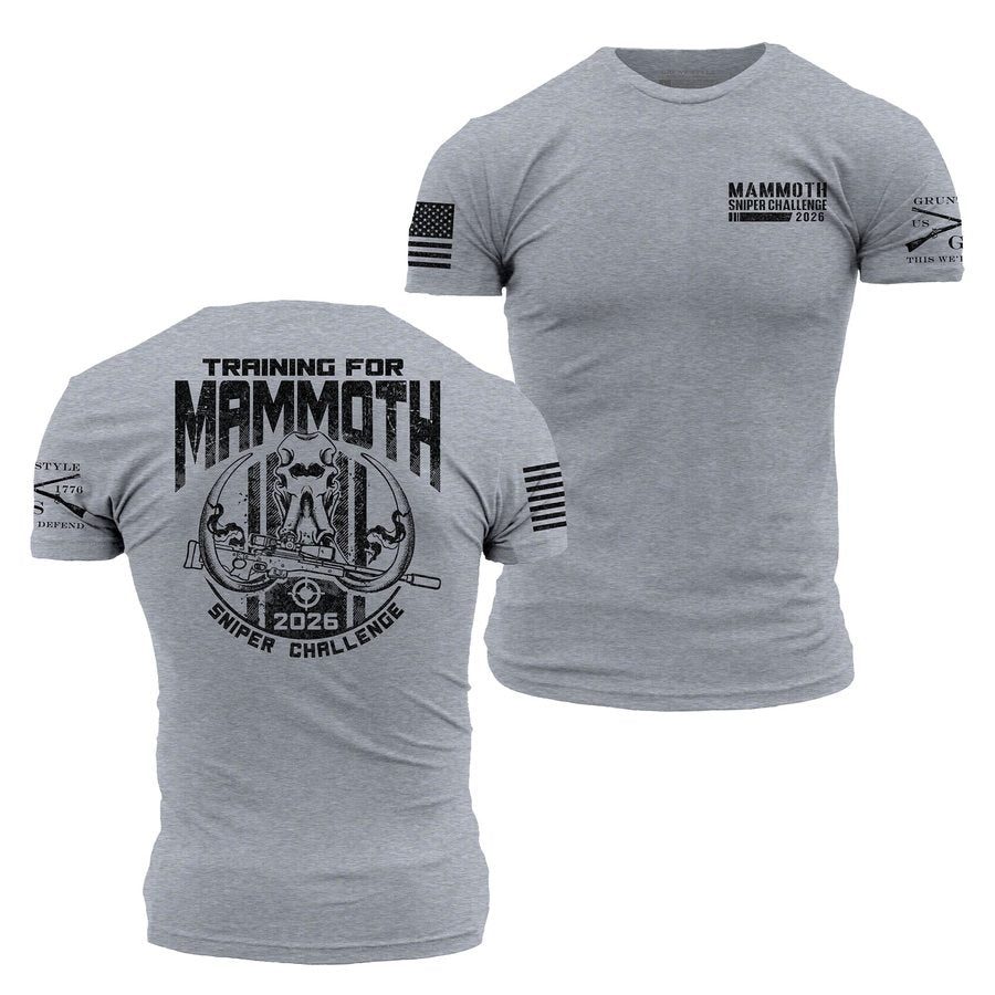 Grunt Style Tshirt - Mammoth Sniper Challenge 2026 Training T-Shirt - Dark Heather Gray 