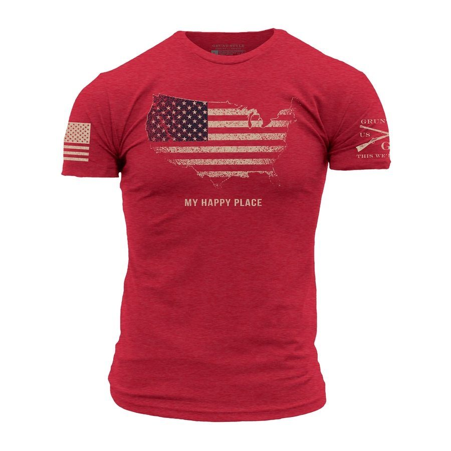 Grunt Style Tshirt - My Happy Place T-Shirt - Red 