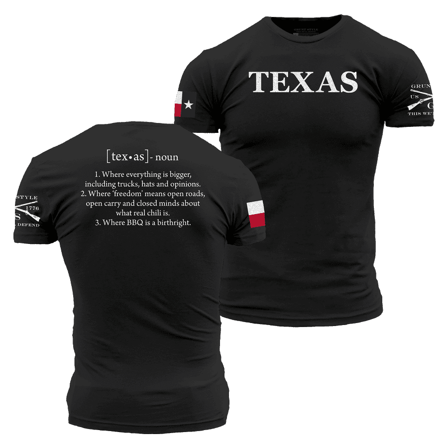 Grunt Style Tshirt - Texas Defined Open Carry T-Shirt - Black 