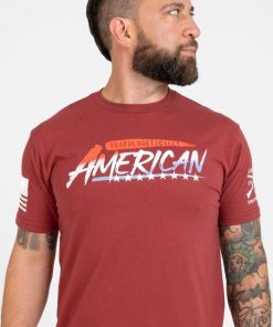 Grunt Style Tshirt - Unapologetically American T-Shirt - Red Plum 