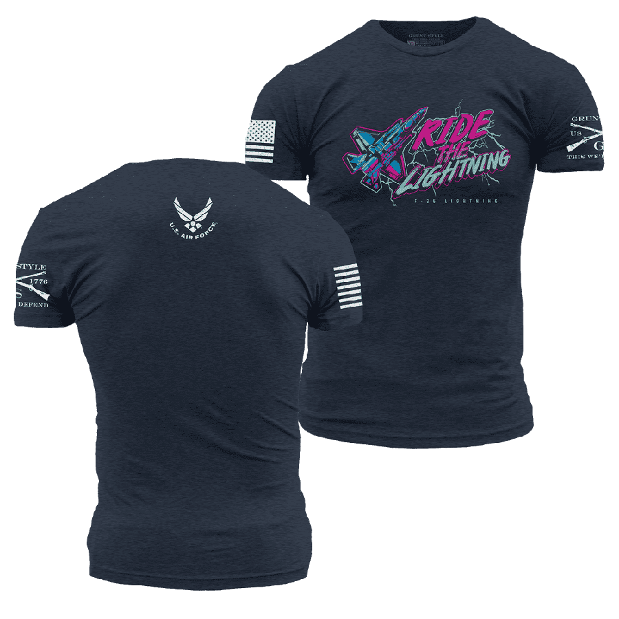 Grunt Style Tshirt - USAF - Ride The Lightning T-Shirt - Midnight Navy 