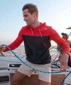 Rhoback Hoodie - Hesi Performance Hoodie | Colorblock - Roar Red/Fleet Navy 