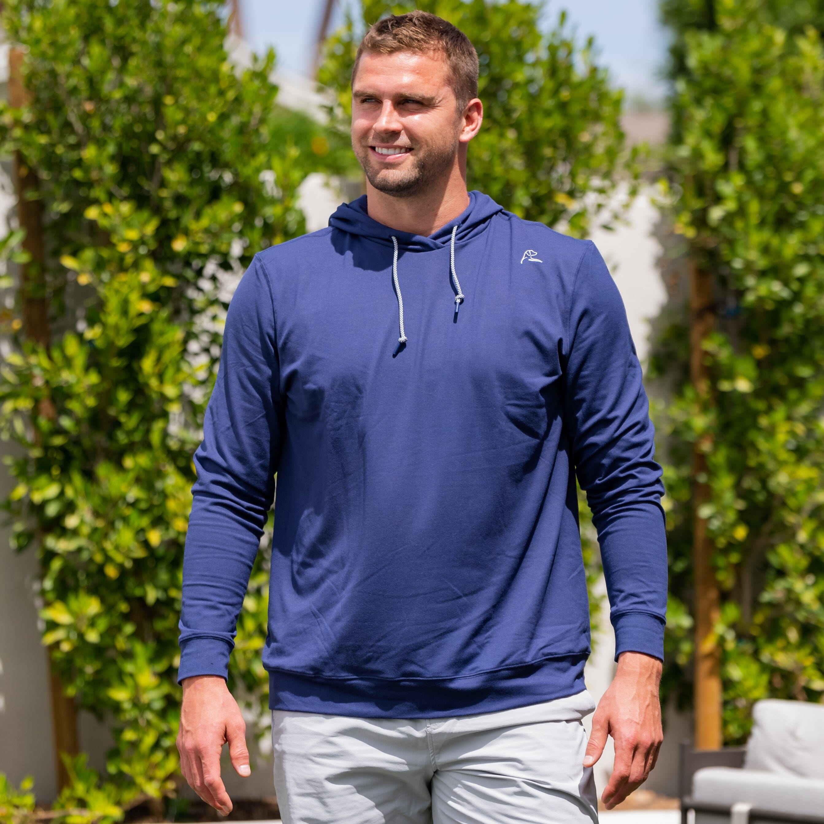 Rhoback Hoodie - Hesi Performance Hoodie | Heather - Admiral Navy/Ink Blue