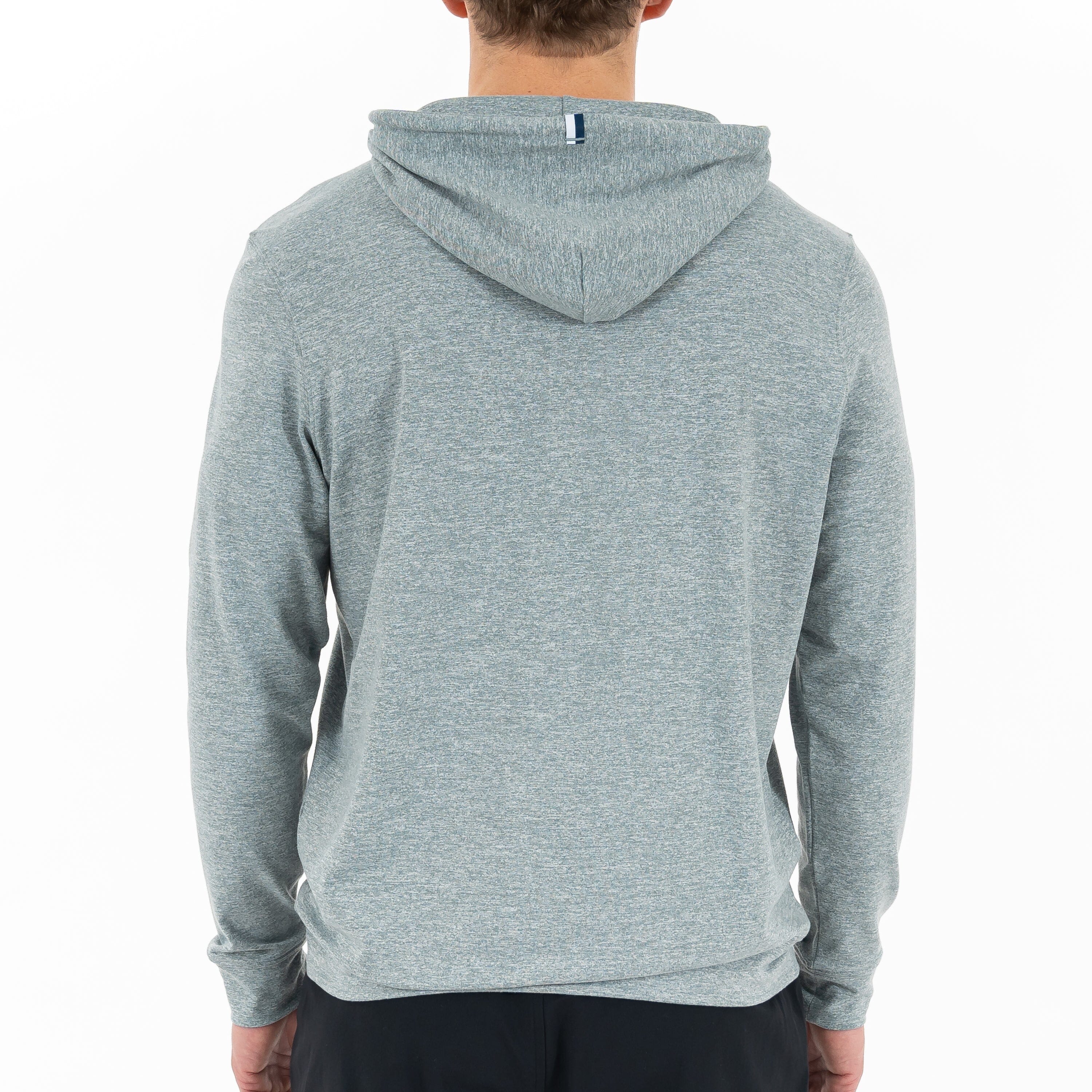 Rhoback Hoodie - Hesi Performance Hoodie | Heather - Jungle Green/White