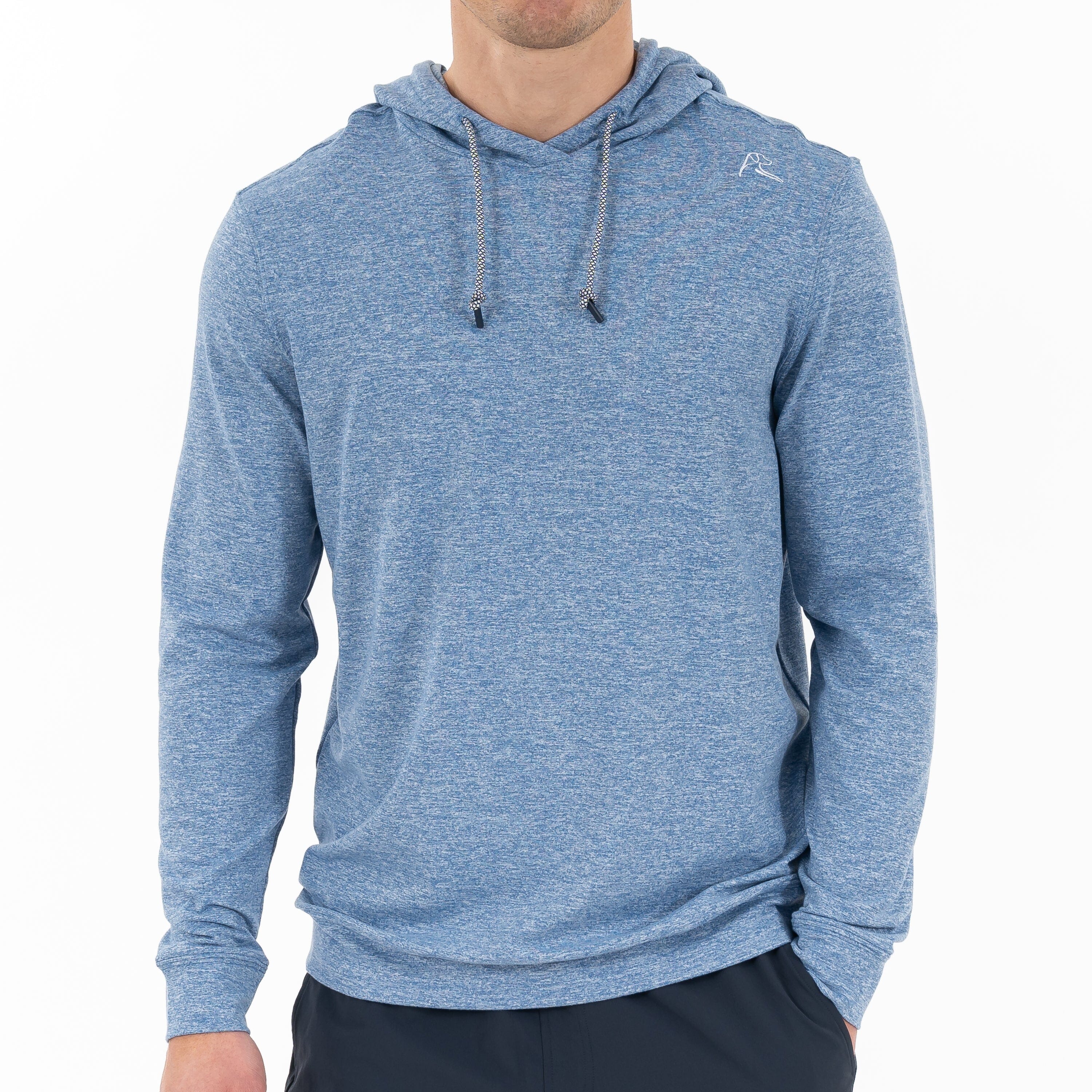 Rhoback Hoodie - Hesi Performance Hoodie | Heather - Short Stop Blue/White 