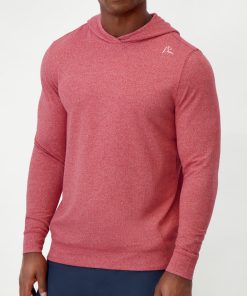 Rhoback Hoodie - Hesi Performance Hoodie | Herringbone Jacquard - Cardinal Red/White 